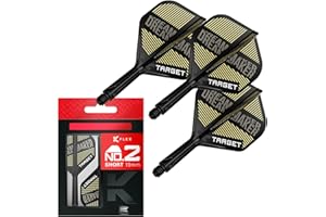 Target Darts Dimitri Van den Bergh K Flex Flights et système de Manche, No.2 | Pack de 3 Accessoires de fléchettes Kflex All in One Flights | Potence de fléchette K-Flex Court/Intermédiaire/Moyenne
