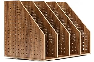 Keivmlvt Porte-documents en Bois Fabriqué à la Main : Ensemble d'Organiseurs de Bureau, Supports de Fichiers et Serre-livres - Parfait pour le Rangement