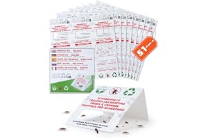 51 x skrapfälla, kackerlackfälla, effektiv självhäftande fälla | Universell luktfri giftfri insektsfälla kackerlackfälla för övervakning och bekämpning kackerlackor (17 ark à 3 fällor)