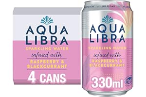 Aqua Libra Sparkling Water Infused with Raspberry & Blackcurrant 4 x 330ml