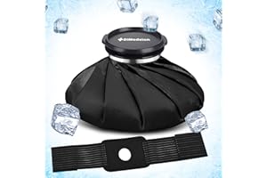 Borsa del ghiaccio per ginocchio DiMedsion | Borsa ghiaccio con cinturino, borsa del ghiaccio nera, borsa ghiaccio ginocchio, sacca ghiaccio per infortunio, sacca ghiaccio, borsa di ghiaccio (Nero)