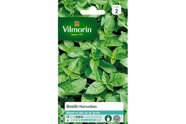 Vilmorin 5873246 Pack de Graines Basilic Marseillais Extrêmement Parfumé