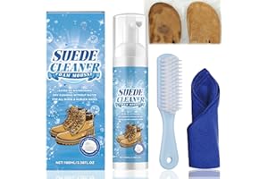 SEEHOO Suede Cleaner Premium Suede & Nubuck Cleaner Kit – Gentle Yet Powerful Cleaning for Shoes, Boots, Jackets & Bags. Includes Soft Brush & Microfiber Cloth – Restores & Refreshes