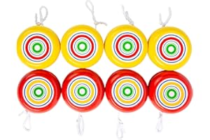 Small Foot 2935 Yoyo « Jaune & Rouge », en Bois, Jeu Classique pour Les capacités motrices, 8 pièces Jouet