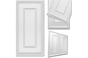 DECCART - Panneaux muraux 100x50 cm - Panneau mural decoratif 3d - Decoration deco murale Salon - Revetement mural - Boiserie Cadre - 8 pièce (4 m²) - Blanc