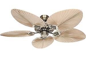 CASAFAN Unbekannt kaiserkraft | Deckenventilator CLASSIC ROYAL | Rotorblatt-Ø 1320 mm | oval | Palme natur/Messing antik