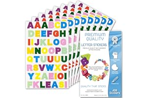 Sticky Letters for Crafts - 408 Alphabet Stickers, Kids Self Adhesive Craft Lettering, Stick On Letters, Scrapbook Sticker, Crafting Alphabet Lettering, Colourful Letter Stickers by Innoveem