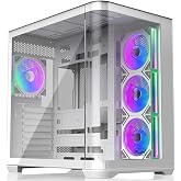 RAIJINTEK ATREUS BT4 Beyaz Orta Kule E-ATX Oyun PC Kasası, Kavisli Temperli Cam, 4x120mm Sonsuzluk Aynası ARGB PWM Fanlar, Y&uuml;