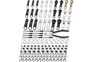 KOSOEUR Reißverschluss Reparaturset, 159 Stück Reissverschluss Reparatur Set, Reisverschlussreparatur Set, Reisverschlußzipper Set, Reißverschluss Reparieren Jacke, Reparatur Reißverschluss (3 Größen: #3/5/8)