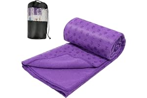 Audasi Telo per Yoga Asciugamano da Yoga Antiscivolo in Microfibra 183 * 63cm Tappetino Fitness Asciugamano Quick Dry Portable Breathable Yoga Mat Towel per Allenamento in Palestra Bikram Pilates