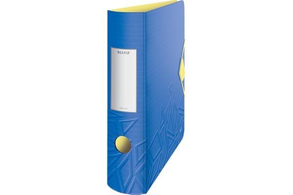 Leitz Classeur à Levier Active A4 180°, Bleu, Dos Arrondi 82mm, Fermeture Élastique, Polyfoam Léger, Urban Chic, 11 160 032