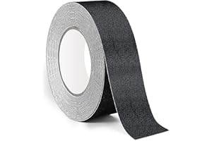 XFXIA Nastro di Sicurezza Antiscivolo 2,5 cm x 20 m Nastro Antiscivolo Alta trazione strisce antiscivolo per Scale Esterne Interne, Antiscivolo Scale Nero