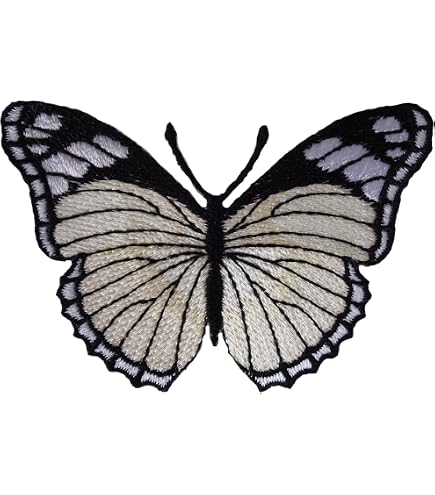 thumbnail image 2 of Orange Butterfly Patch – Iron On / Sew On – Embroidered Badge For Jeans, Jackets, T-Shirts 2 of 4