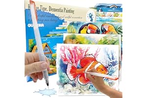 QUOKKA Lot de 10 Activités Peintures à l’Eau pour Alzheimer Seniors – Activités Manuelles Souvenirs de Vacances Tropicaux – Jeux Cognitifs Alzheimer - Cadeau pour Personnes Âgées con Démence