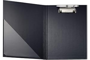 Falken Chemise porte-bloc pour DIN A4 Folienkaschiert Coque en Vorderd avec porte-stylo noir