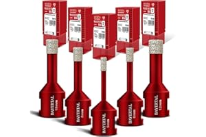 BAYERTAL® Fliesenbohrer Set 5tlg. 5, 6, 8, 10, 12 mm, M14 Premium – Diamantbohrer Set für harte Fliesen, Feinsteinzeug u.v.m - Industrie Premium Qualität für professionelle Ergebnisse!