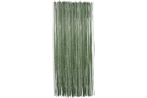 UDEWO 100 Pcs Florist Wire Stems - Green Stub Wire for Handmade DIY Flower Craft, Sugar Flowers, and Floral Arrangements