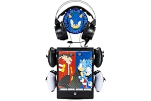 Numskull Sonic The Hedgehog szafka do gier, uchwyt na kontroler, stojak na słuchawki do PS5, Xbox Series X S, Nintendo Switch, oficjalny produkt Sonic The Hedgehog