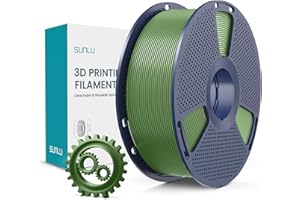 SUNLU PLA+ 3D Printer Filament, PLA Plus Filament 1.75mm, Toughness Enhanced Filament Compatible with 3D FDM Printers, 1 kg Spool(2.2 LBS), Olive Green