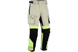 Bikers Gear Australia Hi Viz Safety GloRider - Pantaloni impermeabili da moto con armatura rimovibile CE1621-1