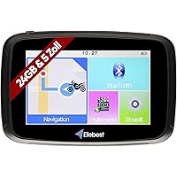 Elebest Rider W5 Navigationsgerät 5 Zoll (12,7 cm) Touchscreen,Motorrad,PKW,Bluetooth,Wasserdicht,Neuste Europa Karten…
