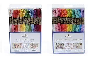 DMC – Surtido de hilos molidos especiales 117MC – Colores Vitaminas y Floral – 100% algodón – 48 madejas de 4 metros | Hilo de bordar, ideal punto de cruz