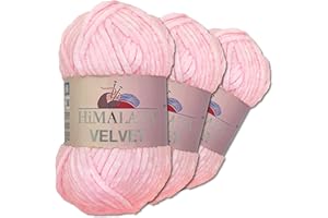 Wohnkult Himalaya - Velvet Dolphin - Lot de 3 pelotes de laine de 100 g - 40 couleurs au choix - Fil chenille à tricoter - Pelucheux et brillant - Accessoires, vêtements et couvertures - 90003, rose
