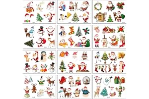 BOOSHMall Tatuaggio Bambini di Natale, 24 Fogli Natale Tatuaggi Temporanei per Bambini, Impermeabili Falso Tatuaggi Natale Tattoos per Bambini Regali