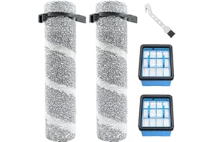 DianSung Pièces de rechange pour Bissell CrossWave OmniForce Edge 4076, 4087, 4000, 4006, 4007, 4008, 4017, 3912, 3999 aspirateur, ensemble d'accessoires 2 rouleaux de brosse + 2 filtres