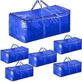 Moving Bags Large Boxes for Clothes Storage, 6 Pieces (Blue) | L74xL35xH33cm, Capacity 85L, Large, Waterproof, Heavy Duty wit