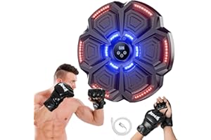 snawowo Music Boxing Machine Adulti - 9 modalità di velocità Macchina da Box Musical Pugile con Guanti da Boxe - LED Musica Bluetooth Boxe Allenamento per Casa