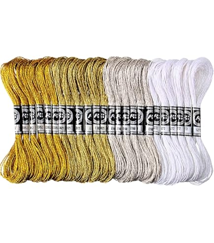 Filo Da Ricamo Metallizzato - 12 Matasse Da 8m - Multicolore Glitter - Per Punto Croce E Braccialetti - Foto 3