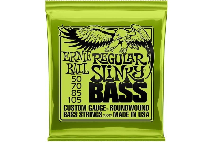 Ernie Ball Regular Slinky - Cuerdas para bajo eléctrico, entorchado de níquel, calibre 50-105
