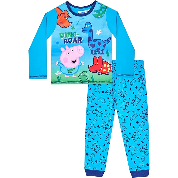 George Pig Schlafanzug Für Jungen – Langarm-Pyjama Mit Charakter-Motiven, Weltraum-Design