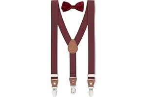 BomGuard Ensemble Bretelles & Nœud Papillon Enfant – Réglable – Pour Garçon 2–7 Ans – Élégant pour Mariage, Baptême, Anniversaire, Fête – Accessoire Tenue Bébé Enfant