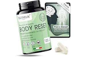 BIOTHELIX Brucia Grassi Potenti Veloci 120 cps. Drenante Forte Dimagrante con Garcinia Cambogia Glucomannano, Bromelina e Ribolife®+ Ebook Psico Reset