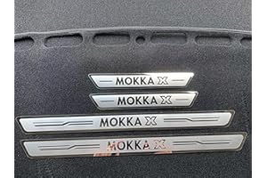 Eamily 4 pezzi accessori protettivi per davanzale della porta esterna dell'automobile per OPEL VAXHALL MOKKA X 2018-2022 protezione dello scuff Thresold cover Trim 4 pezzi con logo