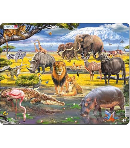 Larsen NA4 Puzzle della natura: Foresta, edizione Polacco, Puzzle Incorniciato con 48 pezzi
