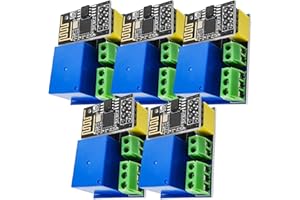 AZDelivery 5 x ESP8266-01S ESP-01S Serial Wireless WLAN WiFi Transceiver Module 80MHz 1MB Flash 5V with ESP8266 Relay Adapter compatible with Arduino Including E-Book!