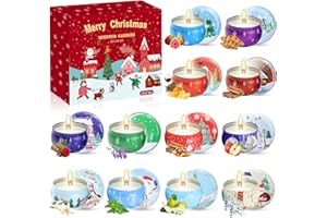 TVLIVE Scented Candles Gift Set for Women,12 Pack Natural Soy Wax 2.5oz Jar Candles Christmas Scented Candle for Women, Long Lasting Aromatherapy Candles Gift Set for Relaxation/Christmas Birthday/Valentines