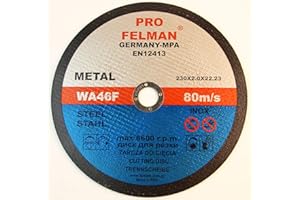 LEPIK 25 dischi da taglio per acciaio, 230 x 2,0 mm, A46RBF T41 Felman Pro