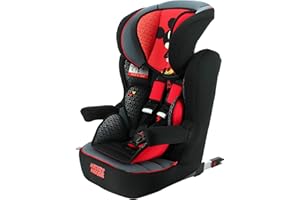 NANIA Siège auto isofix IMAX groupe 1/2/3 (9-36kg) avec protection latérale et têtière réglable - made in France - Mickey
