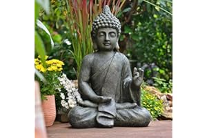 INtrenDU Bouddha Statuette Chinois 52cm décoration pour intérieur extérieur Jardin Zen