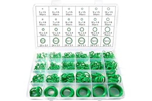 Lyeteung 480 Sztuk 24 Rozmiarów Zestaw Uszczelek O-Ring, Zestaw Asortymentu Uszczelek O-Ring z Silikon, do Uszczelek Podkładek Hydraulicznych i Automatycznej Szybkiej Naprawy, Zielony