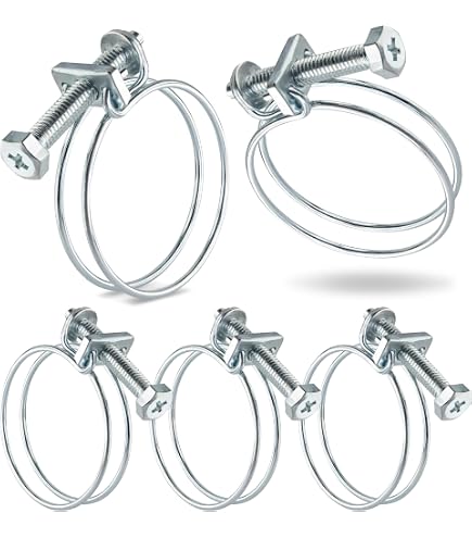 Edelstahl Doppeldraht-Schlauchschellen – 4 Stück, Größe 140–150 Mm, Für Heizung & Lüftung