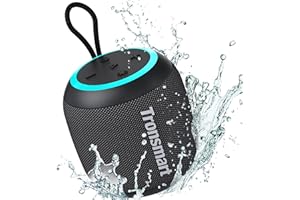 Tronsmart T7 Mini Altavoz Portátil Bluetooth 5.3 Potente, 15W Potencia, IPX7 Impermeable, 18H Duración, Conexión estéreo, Compatible SD/AUX, Ideal para Fiestas, Viajes y Exteriores, Negro