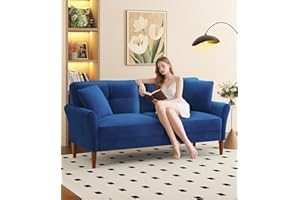 Domusensus 3 Seater Sofas 175CM, Velvet Small Sofa with 53cm Deep Seat, Modern Couch 318kg Capacity, Comfy Love Seat Tool-Free Setup, Large 2 Seater Sofa in A Box, Loveseat Couch for Living Room