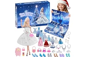 ‎VICALO Adventskalender 2025 Mädchen – Weihnachtskalender Kinder mit 24 kleinen Überraschungen, Mode-Puppe mit Outfits & Accessoires, Kreatives Spielzeug für Mädchen