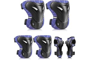 YOOXARMOR Protecciones Patines Niña,Rodilleras Coderas y Muñequeras Set para Patinaje Ciclismo Monopatín Bicicleta Skate Juego de 6 Protectores de Rodillos para 3-6-13 Niño
