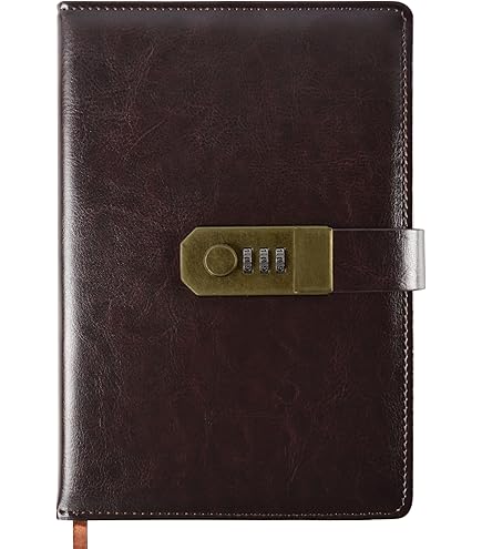 TIEFOSSI Vintage lederen dagboek notitieboekje met cijferslot, B6 reliëf bloem geheim... | bol